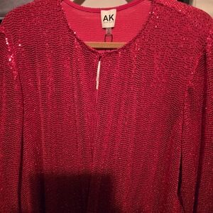 Anne Klein Fiery Red Sequin Jacket